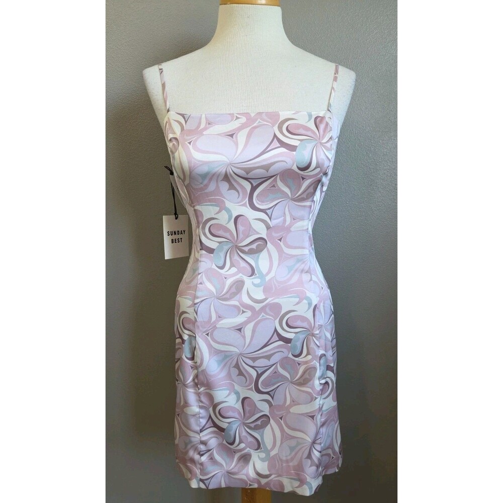NWT Aritzia Sunday Best |Sz 8| Delilah Mini Dress Shimmer White Chocolate Sorbet